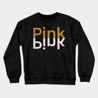 Pink , Golden Glitter Crewneck Sweatshirt